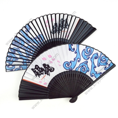 Anime Gintama Fabric Bamboo Hand Fan