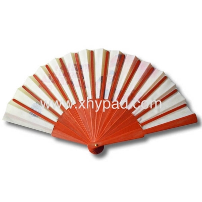 Promotional Logo Solid Color Almeria Plastic Folding Fan